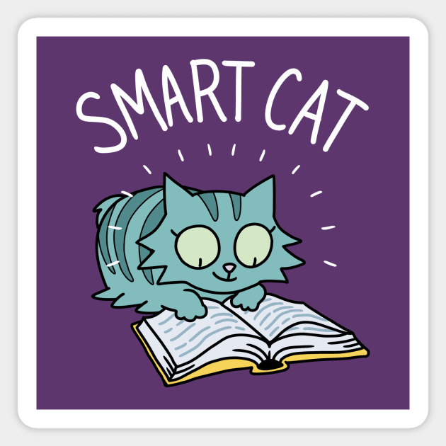 Smart Cat Sticker by spacecoyote